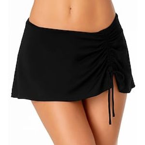 Women's Swimwear Cover Up Swim Shorts Normal Swimsuit Ruched Pure Color Black Bathing Suits New Vacation Holiday  Modern Lightinthebox