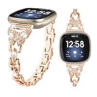 Smart Watch Band Compatible with Fitbit Versa 4, Sense 2, Versa 3, Sense Stainless Steel Smartwatch Strap Women Glitter Crystal Jewelry Bracelet Replacement  Wristband miniinthebox - thumbnail