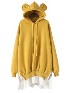 Rabbit Bunny Ears Patchwork Cotton Hoodie