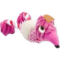 Plush Pet Squeakz Flamingoes ( Pink/Orange/Green) Dog Toy - 11 X 28Cm