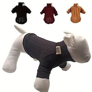Dog Cat Sweater Fashion Cute Outdoor Sports Winter Dog Clothes Puppy Clothes Dog Outfits Warm Wine Red Black Brown Costume for Girl and Boy Dog Knitted XS S M L Lightinthebox