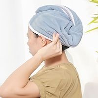 Coral Velvet Dry Hair Cap Super Absorbent And Quick Drying Bath Cap Dry Hair Towel Double Layer Thickened Head Wiping Headscarf Female 5PCS Lightinthebox - thumbnail