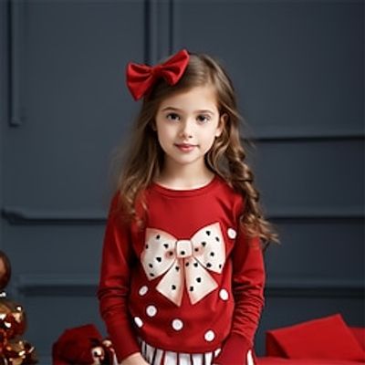 Christmas Girls' 3D Bow tie Tee Shirt Long Sleeve 3D Print Fall Winter Active Fashion Cute Polyester Kids 3-12 Years Crew Neck Outdoor Casual Daily Regular Fit Lightinthebox Christmas Girls' 3D Bow tie Tee Shirt Long Sleeve 3D Print Fall Winter Active Fashion Cute Polyester Kids 3-12 Years Crew Neck Outdoor Casual Daily Regular Fit Lightinthebox