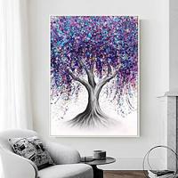 A Soft Autumn Painting On Canvas Abstract Handpainted Large Purple Tree Painting For Living Room Home Decor No Frame Lightinthebox