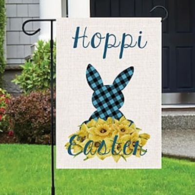 Happy Easter Bunner Garden Flag 12x18Inch Outdoor Decorations Welcome Garden Patio Flag Yard Flag Double Sided Holiday Outdoor Flags 1pc Lightinthebox