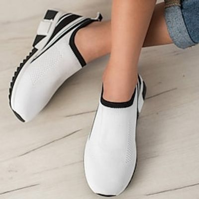 Women's Sneakers White Shoes Flyknit Shoes Slip-on Sneakers White Shoes Outdoor Daily Flat Heel Wedge Heel Round Toe Casual Comfort Preppy Running Tennis Shoes Elastic Fabric Lace-up Solid Color Lightinthebox Women's Sneakers White Shoes Flyknit Shoes Slip-on Sneakers White Shoes Outdoor Daily Flat Heel Wedge Heel Round Toe Casual Comfort Preppy Running Tennis Shoes Elastic Fabric Lace-up Solid Color Lightinthebox