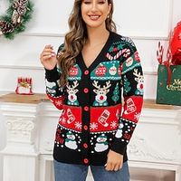 Christmas Reindeer Ugly Christmas Sweater / Sweatshirt Sweatshirt Pullover Print Funny Top For Women's Adults' 3D Print 100% Polyester Party Casual Daily miniinthebox - thumbnail