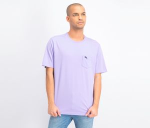 Mens Brand Logo Print Bali Skyline Pullover T-Shirt  Lavender