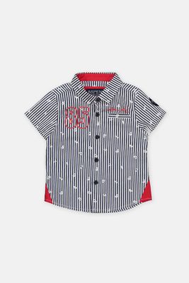 Toddler Boys Stripe Polo Shirt  White/Navy/Red