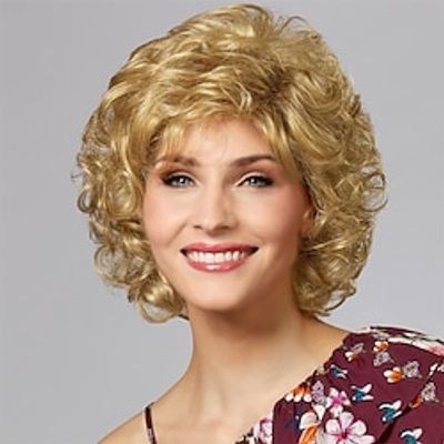 Short Blonde Curly Wig for White Women Natural Looking Synthetic Halloween Cosplay Costume Wig miniinthebox Short Blonde Curly Wig for White Women Natural Looking Synthetic Halloween Cosplay Costume Wig miniinthebox