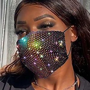 belicey glitter rhinestone mesh face macks for women black sparkly crystal rhinestones mesh face cover chain nightclub masquerade diamond madks decoration face banada (black ab) miniinthebox