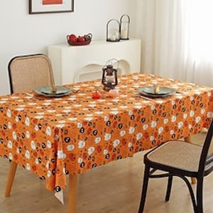 Halloween Party Tablecloth Ghost Festival Pumpkin Bat Table Cover Happy Helloween Party Decor Trick Or Treat Party Supplies Lightinthebox