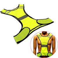 Fluorescent Yellow High Visibility Reflective Vest Safety Security Gear Stripes Jacket Night Work