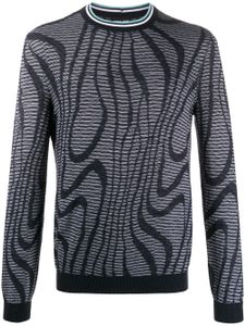 Giorgio Armani abstract-pattern knit jumper - Blue