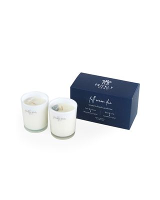 Prickly Pear Full Moon Crystal Candle Duo