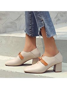 Retro chunky heel square heels
