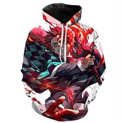 Inspired by Demon Slayer Agatsuma Zenitsu Hashibira Inosuke Kamado Tanjirou Hoodie Cartoon Manga Anime Front Pocket Graphic Hoodie For Men's Women's Unisex Adults' 3D Print 100% Polyester Casual Daily Lightinthebox