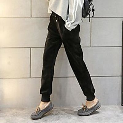 Women's Streetwear Athleisure Comfort Daily Weekend Jogger Pants Plain Full Length Pocket Elastic Drawstring Design Gray Black Lightinthebox