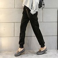 Women's Streetwear Athleisure Comfort Daily Weekend Jogger Pants Plain Full Length Pocket Elastic Drawstring Design Gray Black Lightinthebox - thumbnail