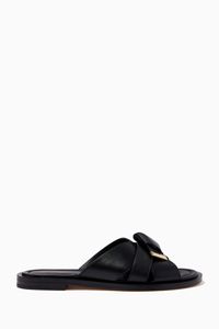 Addison Flat Sandals in Leather