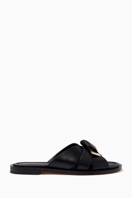 Addison Flat Sandals in Leather