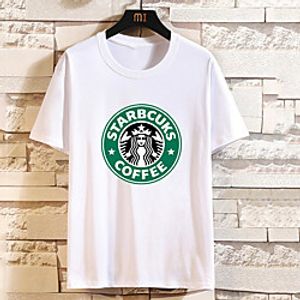 Men's Unisex Tee T shirt Hot Stamping Graphic Prints Portrait Letter Plus Size Print Short Sleeve Casual Tops Cotton Basic Fashion Designer Big and Tall White Black Khaki miniinthebox