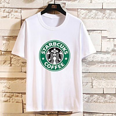 Men's Unisex Tee T shirt Hot Stamping Graphic Prints Portrait Letter Plus Size Print Short Sleeve Casual Tops Cotton Basic Fashion Designer Big and Tall White Black Khaki miniinthebox