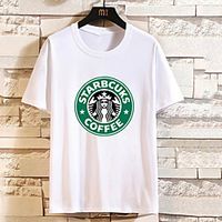 Men's Unisex Tee T shirt Hot Stamping Graphic Prints Portrait Letter Plus Size Print Short Sleeve Casual Tops Cotton Basic Fashion Designer Big and Tall White Black Khaki miniinthebox - thumbnail