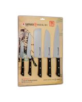 Samura Harakiri Kitchen Knives with Black Handles Set of 5 Paring, Utility & Chef's Knife