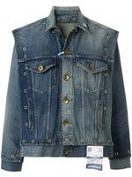 Maison Mihara Yasuhiro studded layered denim jacket - Blue - thumbnail