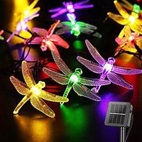 Outdoor Solar String Light Solar LED Fairy String Lights 6.5m Dragonfly 30LEDs Warm White Colorful White 8 Mode Outdoor Waterproof Wedding Patio Garden House Decoration Lamp LED Solar Garden Light miniinthebox - thumbnail