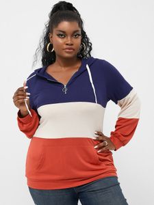 YOINS Plus Size Pullover Hooded Design Long Sleeves Sweatshirt