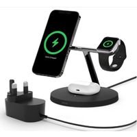 Belkin BoostCharge PRO 3-in-1 Wireless Charger With MagSafe For Smartphones,Smart Watches & earpods Black - thumbnail