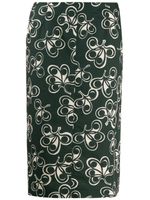 Aspesi high-waisted all-over print skirt - Green