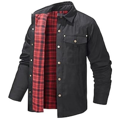 Men's Shirt Jacket Cargo Jacket Flannel Jacket Outdoor Daily Wear Warm Pocket Fall Winter Plain Fashion Streetwear Lapel Regular Black Blue Khaki Gray Jacket Lightinthebox Men's Shirt Jacket Cargo Jacket Flannel Jacket Outdoor Daily Wear Warm Pocket Fall Winter Plain Fashion Streetwear Lapel Regular Black Blue Khaki Gray Jacket Lightinthebox