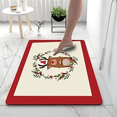 Christmas Diatomaceous Earth Bath Mat Soft Mat Rubber Anti-Slip Fast Dry Super Absorbent Thin Bathroom Mat for Under Door - Bathroom Floor Mat Rug Bathtub Front Shower Mat Sink miniinthebox Christmas Diatomaceous Earth Bath Mat Soft Mat Rubber Anti-Slip Fast Dry Super Absorbent Thin Bathroom Mat for Under Door - Bathroom Floor Mat Rug Bathtub Front Shower Mat Sink miniinthebox
