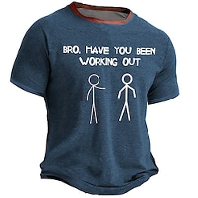 Graphic Cartoon Letter Daily Designer Retro Vintage Men's 3D Print T shirt Tee Sports Outdoor Holiday Going out T shirt Navy Blue Army Green Dark Blue Short Sleeve Crew Neck Shirt Spring  Summer Lightinthebox