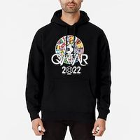 World Cup Qatar 2022 Football Soccer Hoodie Cartoon Manga Anime Front Pocket Graphic Hoodie For Men's Women's Unisex Adults' Hot Stamping 100% Polyester Casual Daily miniinthebox - thumbnail