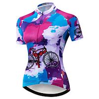 21Grams Women's Short Sleeve Cycling Jersey Summer Spandex Polyester BluePink Bike Jersey Top Mountain Bike MTB Road Bike Cycling Quick Dry Moisture Wicking Breathable Sports Clothing Apparel Lightinthebox - thumbnail
