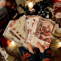 50pcs Christmas Wrapping Paper Roll 10 Styles Lovely Eco-Friendly Recycled Wrapping Paper for Choice miniinthebox - thumbnail