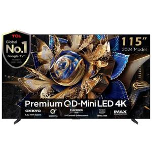 TCL 115 Inch TV, 4K QD-Mini LED Google TV, 20000+Local Dimming Zones, HDR 5000nits 144Hz VRR+240Hz DLG, Dolby Vision IQ, Quantum Dot Pro, AIPQ 3.0 Engine, Wifi TV - 115X955-MAX