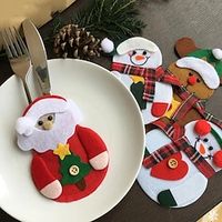 4PCS/set Christmas Knife Fork Cutlery Holder Bag Set Santa Claus Elk table Tableware Bag Christmas Decoration miniinthebox - thumbnail