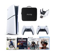 Sony PlayStation 5 Console Disc Version Slim 1TB with Extra Controller (International Edition) with Bag, Charger Dock Station and 4 Games - thumbnail