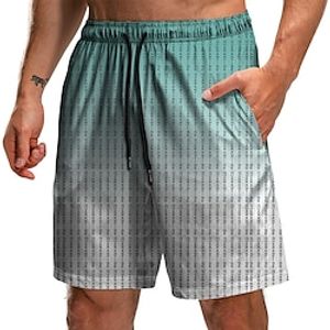 Men's Swim Shorts Swim Trunks Bermuda shorts Board Shorts Beach Shorts Drawstring Elastic Waist 3D Print Graphic Gradient Breathable Quick Dry Short Casual Daily Holiday Fashion Boho Black Blue Lightinthebox