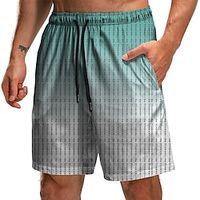 Men's Swim Shorts Swim Trunks Bermuda shorts Board Shorts Beach Shorts Drawstring Elastic Waist 3D Print Graphic Gradient Breathable Quick Dry Short Casual Daily Holiday Fashion Boho Black Blue Lightinthebox - thumbnail