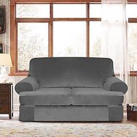 3 Pieces Loveseat Cover Stretch Soft Couch Cover for Dogs Luxury Velvet Sofa Slipcover with 2 Separate Cushion Couch Leakproof Furniture Protector for Kids Pets miniinthebox - thumbnail