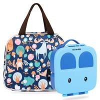 Eazy Kids Bento Box With Insulated Lunch Bag Combo - Blue