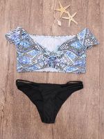 Sexy Word Shoulder Printed Bikini Sets