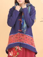 Vintage Patchwork Women Hooded Coats