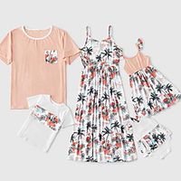 Family Look Family Sets Floral White Daily Matching Outfits Lightinthebox - thumbnail